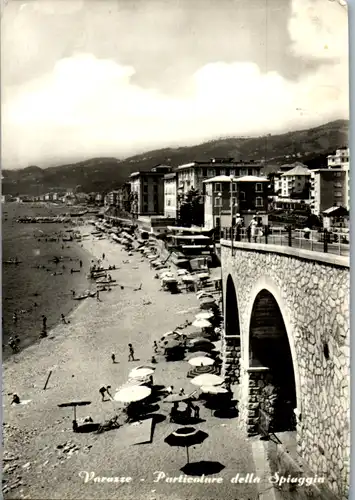 9306 - Italien - Varazze , Particolare della Spaggia , Strand - gelaufen 1958