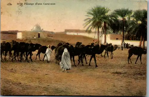 9314 - Algerien - Passage d' une Caravane , Karawane - gelaufen 1933
