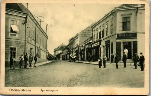 9323 - Niederösterreich - Oberhollabrunn , Hollabrunn , Sparkassegasse , Karl Oster - gelaufen