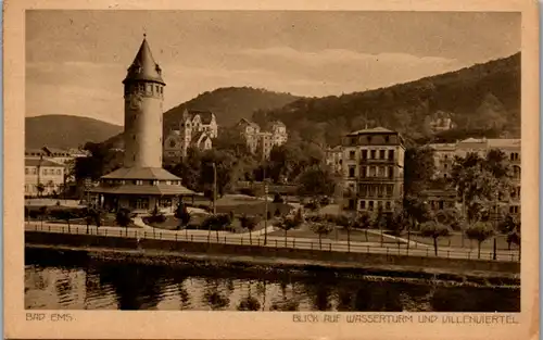 9337 - Deutschland - Bad Ems , Blick auf Wasserturm und Villenviertel - gelaufen 1922