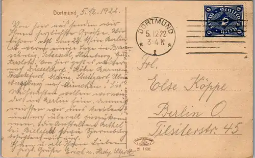 9338 - Deutschland - Dortmund , Ansicht Stadt - gelaufen 1922