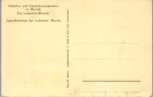 9361 - Deutschland - Ludweiler Warndt , Völklingen , Verkehrs und Verschönerungsverein , Jugendherberge - nicht gelaufen