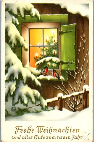 9401 -  - Frohe Weihnachten und alles Gute zum neuen Jahr - gelaufen 1957