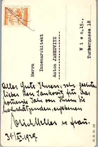 9418 -  - Glückliches Neujahr - gelaufen 1929