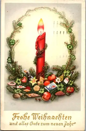 9452 -  - Frohe Weihnachten und alles Gute zum neuen Jahr - gelaufen 1956