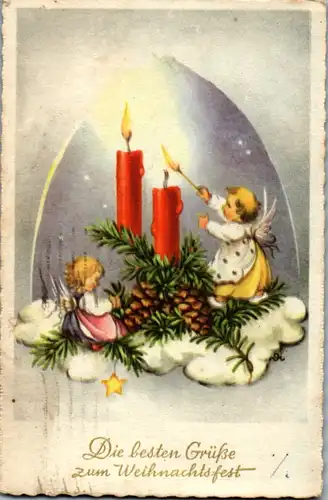 9463 -  - Die besten Grüße zum Weihnachtsfest - gelaufen 1955