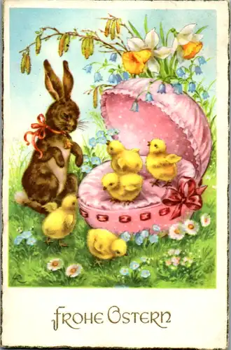 9468 -  - Frohe Ostern - gelaufen 1958