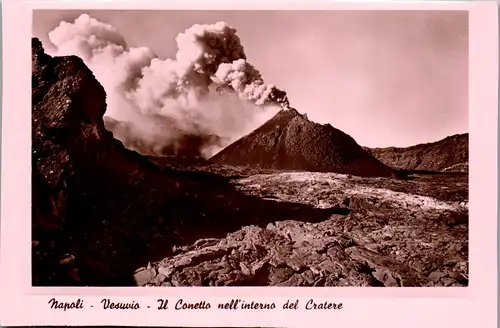 9497 - Italien - Napoli , Neapel , Vesuvio , Il Conetto nell interno del Cratere , Vulkan - nicht gelaufen