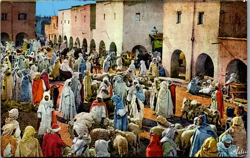 9522 - Nordafrika - Le marche aux moutons , Scenes et Types d' Afrique du Nord - nicht gelaufen