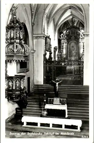 9571 - Oberösterreich - Schlägl , Inneres der Stiftskirche Schlägl im Mühlkreis - gelaufen 1963