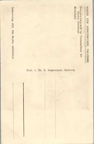 9595 - Salzburg - Eisriesen Unterwelt im Tennengebirge bei Werfen , Hymirhalle - nicht gelaufen 1922