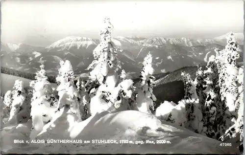 9599 - Niederösterreich - Stuhleck , Blick v. Alois Güntherhaus gegen Rax , Winterlandschaft - nicht gelaufen 1964