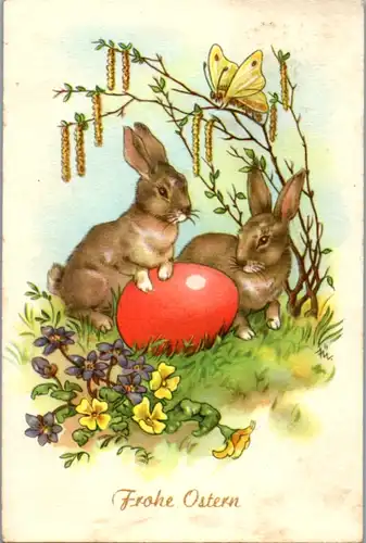 9628 -  - Frohe Ostern - gelaufen 1957