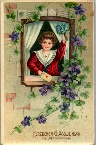 9629 -  - Herzlichen Glückwunsch zum Namenstage - gelaufen