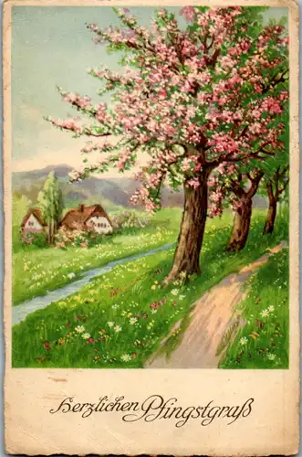 9638 -  - Herzlichen Pfingstgruß - gelaufen 1937