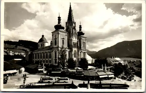 9680 - Steiermark - Mariazell , Basilika , Bus - gelaufen 1953