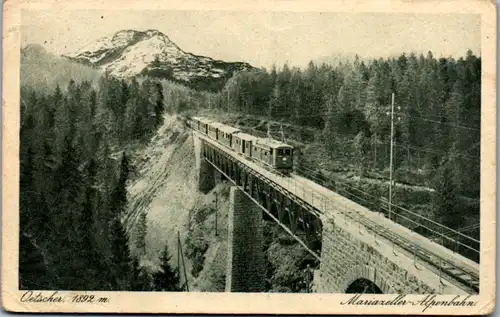 9682 - Niederösterreich - Mariazeller Alpenbahn , Ötscher , Zug - gelaufen 1926