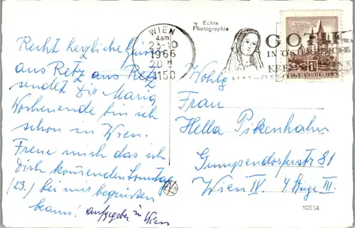 9715 - Niederösterreich - Retz , Kalvarienberg - gelaufen 1966