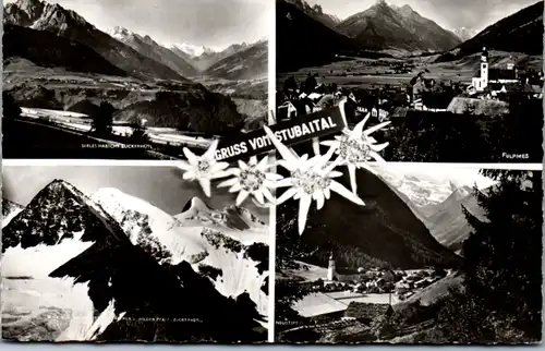 9749 - Tirol - Stubaital , Fulmpes , Neustift , Habicht Zuckerhütl , Mehrbildkarte - gelaufen 1956