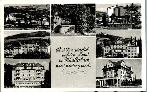 9771 - Oberösterreich - Bad Schallerbach , Kurheim , Linzerheim , Schallerbacherhof , Mehrbildkarte - gelaufen 1957