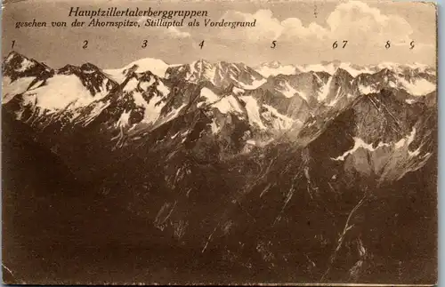 9781 - Tirol - Hauptzillertaler Berggruppen , Zillertal , Großlöffler , Grossmörchner , Schwarzenstein - gelaufen 1924