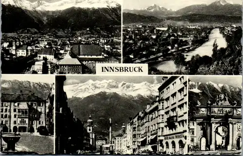 9828 - Tirol - Innsbruck , Mehrbildkarte - gelaufen 1953