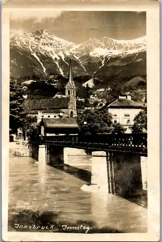 9836 - Tirol - Innsbruck , Innsteg , Brücke - gelaufen 1955