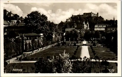 9882 - Salzburg - Mirabellgarten , Dom und Festung - gelaufen 1939