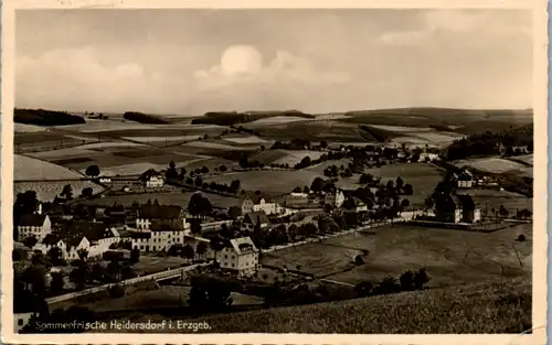 9887 - Deutschland - Heidersdorf im Erzgebirge , Panorama , Zugpost Stempel - gelaufen 1942