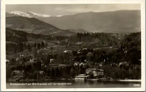 9891 - Kärnten - Krumpendorf am Wörthersee mit Terrassenhotel - gelaufen 1929