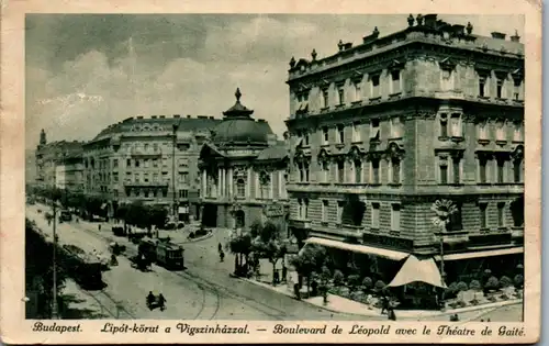 9901 - Ungarn - Budapest , Lipot körut a Vigszinhazzal , Boulevard de Leopold avec le Theatre de Gaite - gelaufen 1922