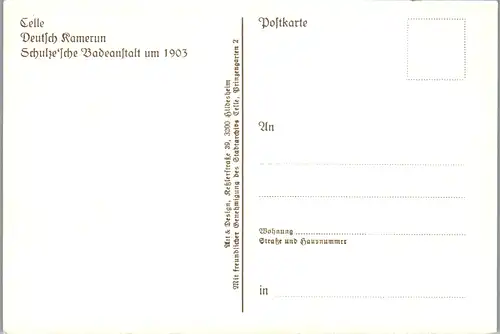 9924 - Deutschland - Celle , Deutsch Kamerun , Schulze' sche Badeanstalt - nicht gelaufen