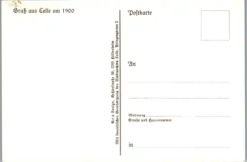 9932 - Deutschland - Celle , Gruß aus , Rathsmühle , Post , Oberlandesgericht , Karolinen Mathilden Denkmal - nicht gelaufen