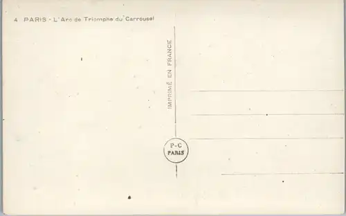 9943 - Frankreich - Paris , L' Arc de Triomphe du Carrousel - nicht gelaufen