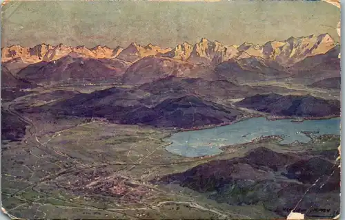 9997 - Kärnten - Klagenfurt und der Wörthersee mit den Karawanken ,  - gelaufen 1911