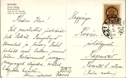 9999 - Ungarn - Budapest , Dunai latkep , Donauansicht - gelaufen 1927