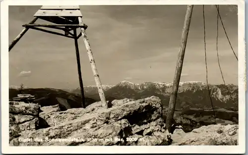 10020 - Niederösterreich - Gipfel des Sonnwendstein mit Rax - gelaufen 1930