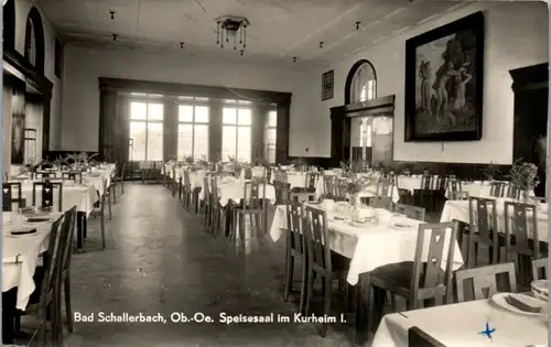 10094 - Oberösterreich - Bad Schallerbach , Speisesaal im Kurheim - gelaufen 1957
