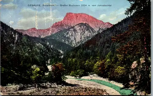 10109 - Steiermark - Gesäuse , Großer Buchstein vom Johnsbachtal - gelaufen 1920