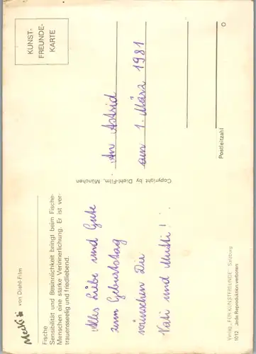 10527 - Mecki  - Sternzeichen , Fische - gelaufen 1981
