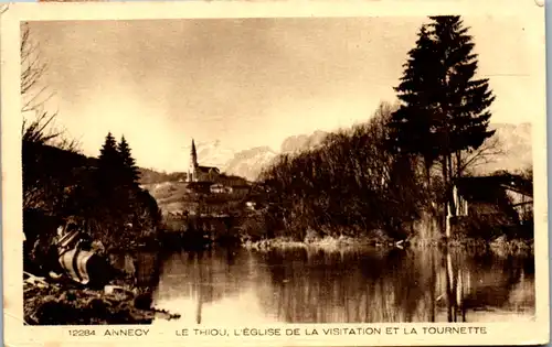 10557 - Frankreich - Annecy , Le Thiou L' Eglise de la Visitation et la Tournette - gelaufen 1931