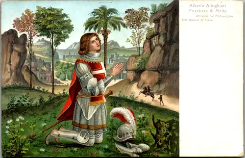 10583 - Künstlerkarte - Alberto Aringhieri , Cavaliere di Malta , Affresco del Pinturicchio , Nel Duomo de Siena - nicht gelaufen