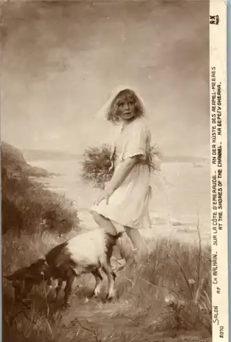 10596 - Frankreich - Sur la Cote D' Emerraude , An der Küste des Aermel Meeres , Ch. Walhain , Kind , Ziege - nicht gelaufen