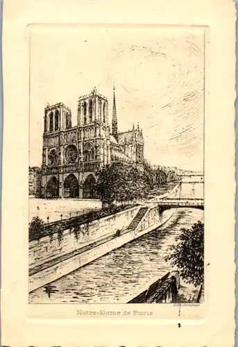 10609 - Künstlerkarte - Notre Dame de Paris , Edit. Delahaye , signiert FF - nicht gelaufen