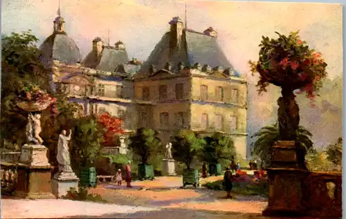 10621 - Künstlerkarte - Paris , En Flanant , Jardin et Palais du Luxemburg , Editions d' Art , Yvon - nicht gelaufen