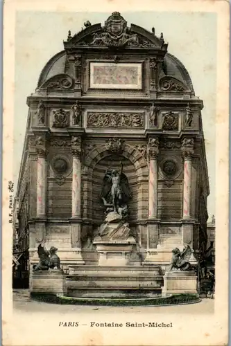 10625 - Frankreich - Paris , Fontaine Saint Michel - nicht gelaufen