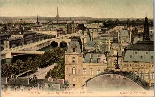 10633 - Frankreich - Paris , Vue des Sept Ponts prise de Saint Gervais - nicht gelaufen