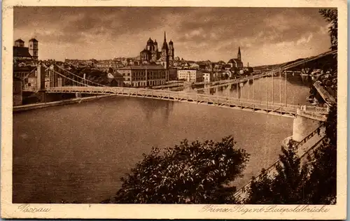 10666 - Deutschland - Passau , Prinz Regent Luitpoldbrücke , Brücke - gelaufen 1927