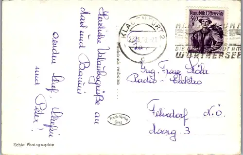 10671 - Kärnten - Klagenfurt Lindwurmbrunnen , Brunnen - gelaufen 1959