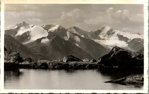 10683 - Tirol - Ötztaler Gletschersee mit Hintere Schwärze , Diemkogel , Mutmalspitze , Marzellspitze , Similaun - nicht gelaufen